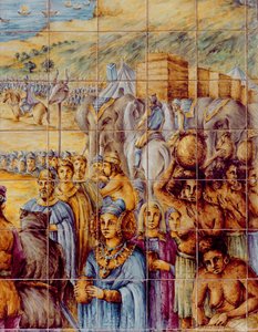 De Dame van Elche in processie met olifanten volgend